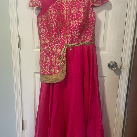 Xl size hot pink silk dress - Picture 2 of 3